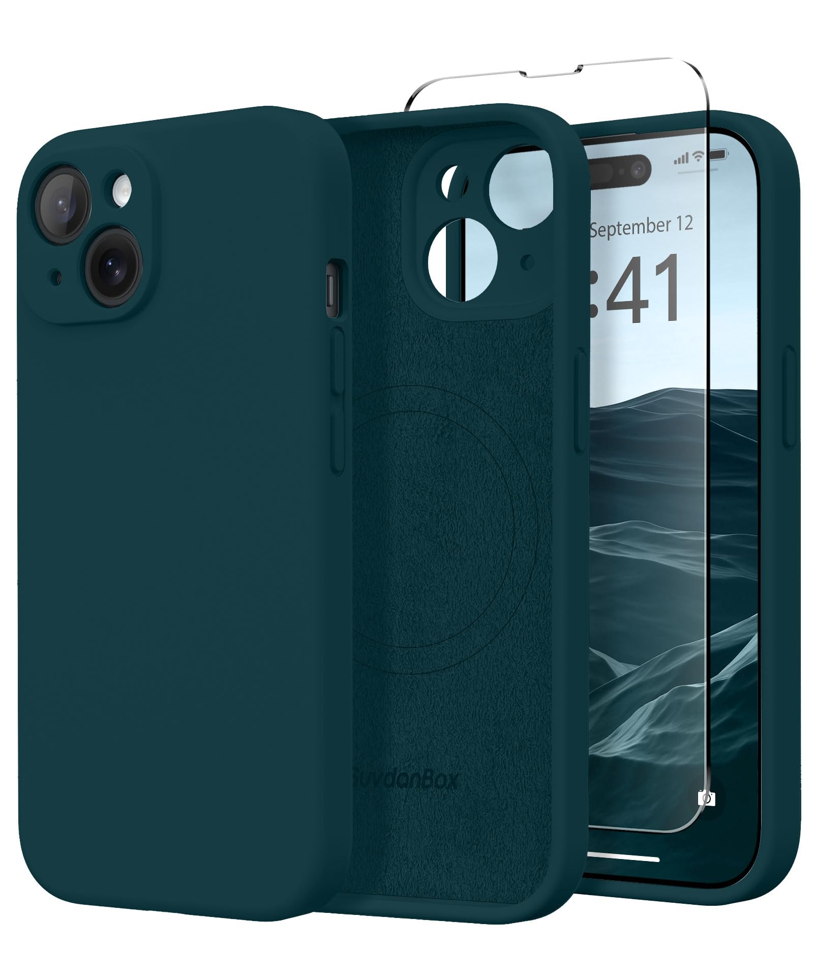 Magnetic for iPhone 15 Plus Case Silicone Deep Blue