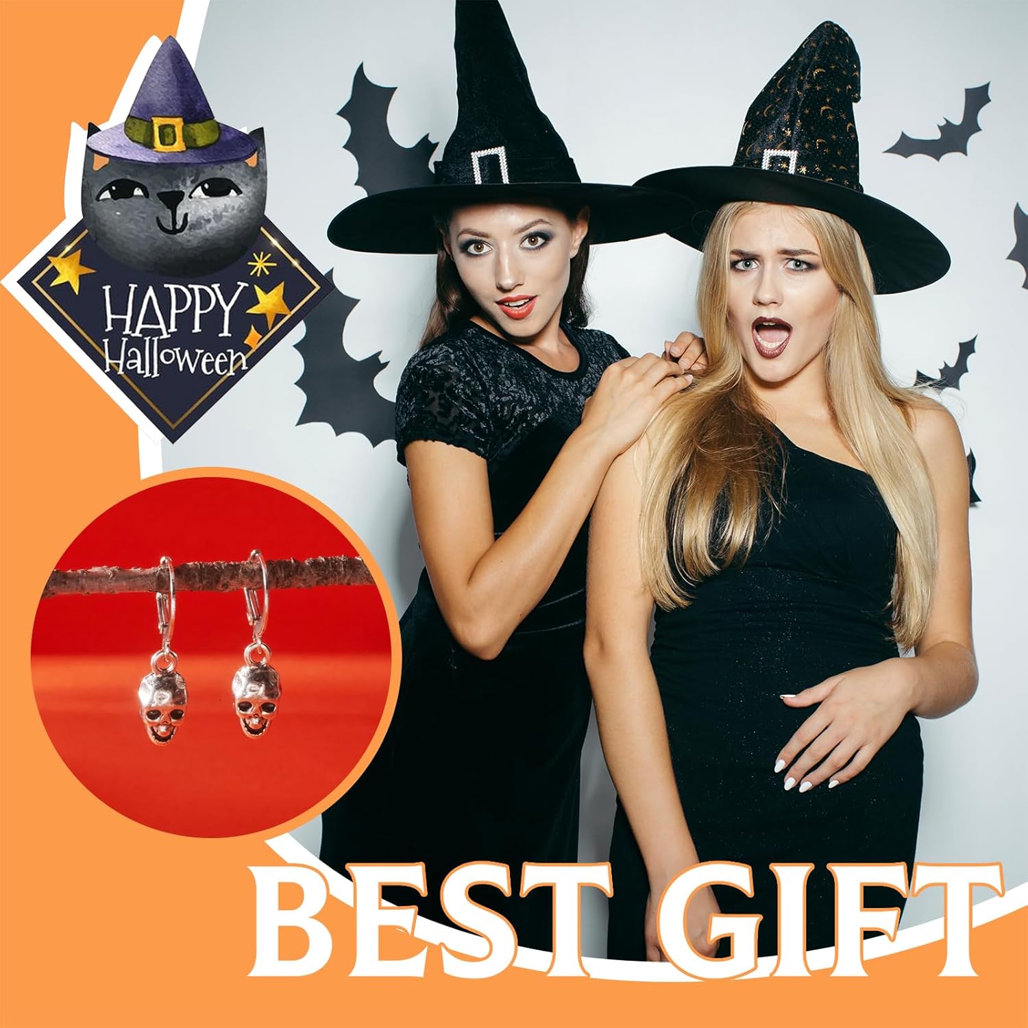 Gothic Skull Skeleton Dangle Earrings for Women Punk Halloween Drop Earrings for Halloween Accessories - Image 4