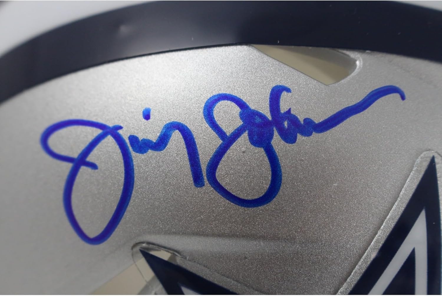 Jimmy Johnson Autographed/Signed Dallas Mini Helmet HOF Beckett Witness