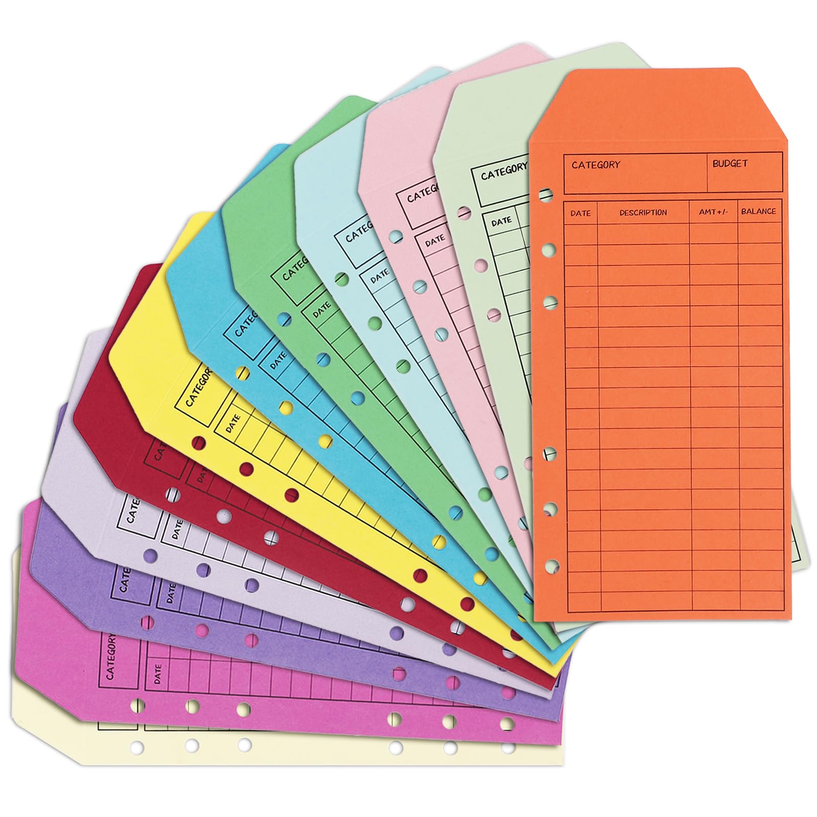 Colorful Budget Envelopes with Tracking Sheets