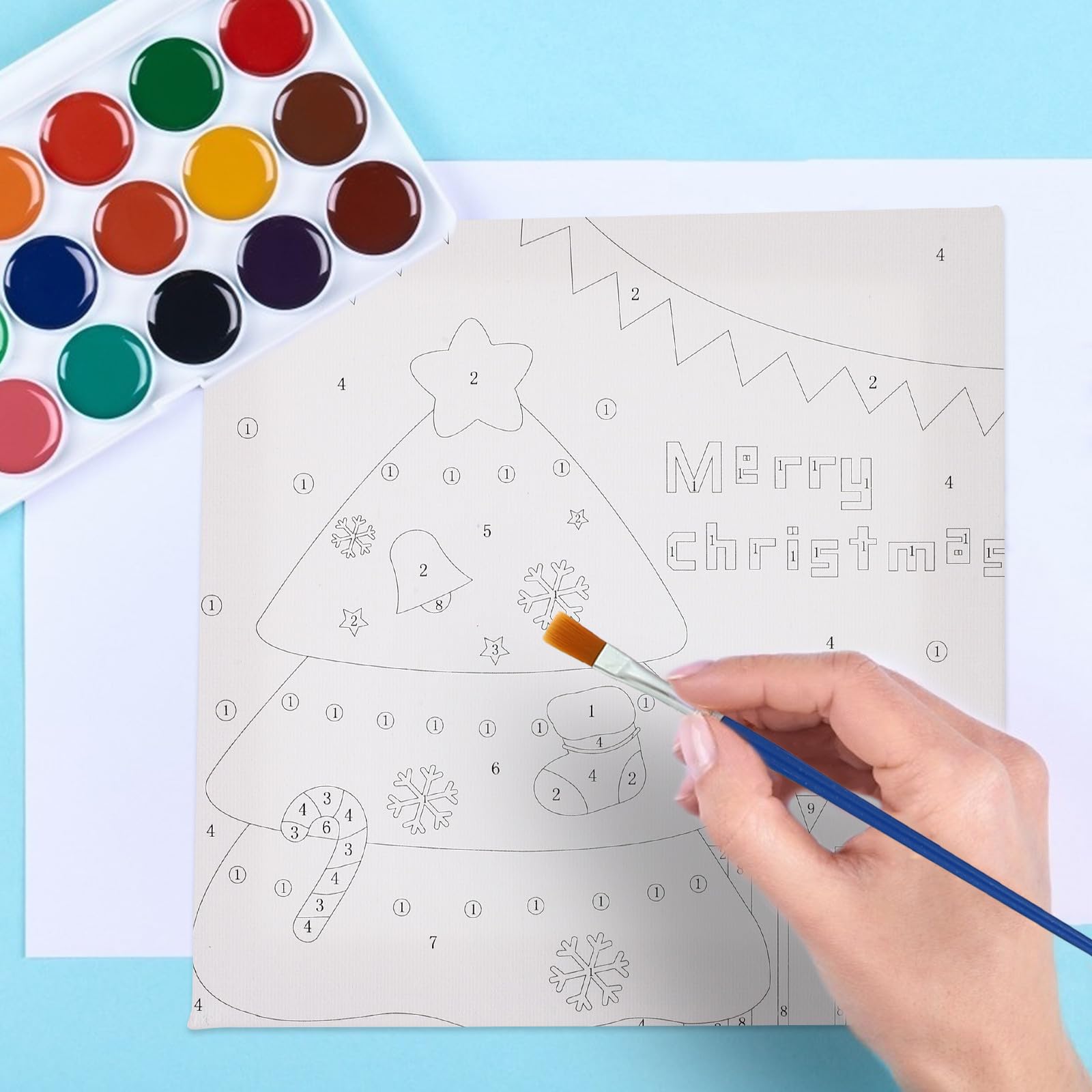 BESPORTBLE 8 Boîtes Peinture Numérique de Noël pour Garçon et Filles, Kit