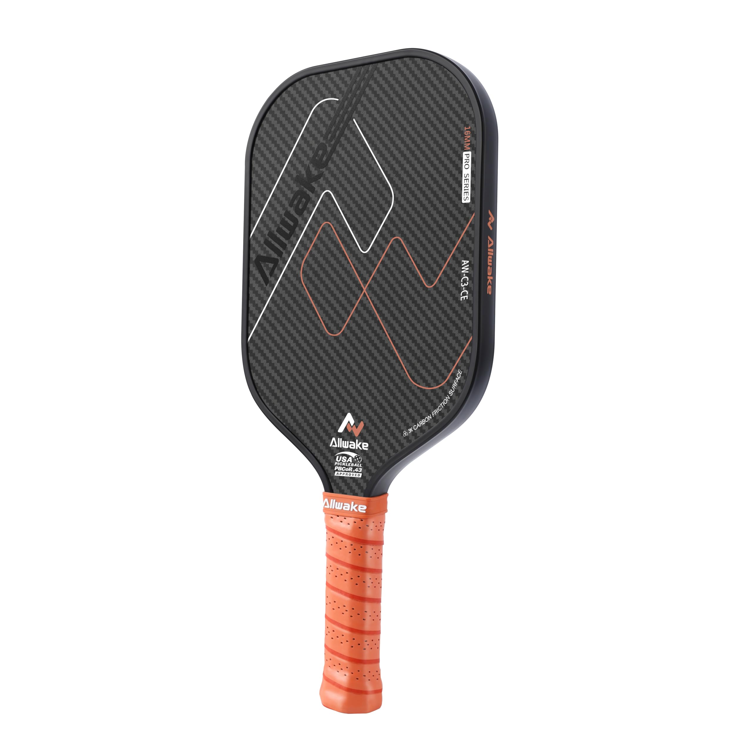 Amazon.co.jp: Allwake ピックルボールパドル、3K未加工カーボン
