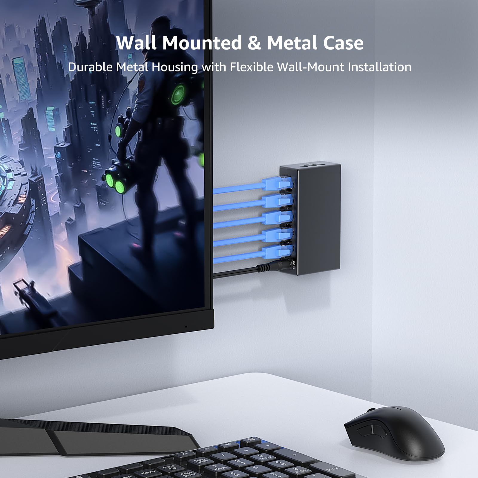 YuanLey Commutateur réseau Gigabit Ethernet 5 ports, Plug and Play, mini commutateur, taille compacte