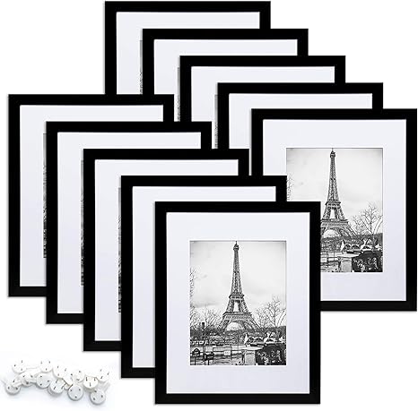 Amazon Com Upsimples 8x10 Picture Frame Set Of 10 Display Pictures 5x7 With Mat Or 8x10 Without Mat Multi Photo Frames Collage For Wall Or Tabletop Display Black Amazon Com Upsimples 8x10 Picture Frame Set Of 10 Display Pictures 5x7 With Mat Or 8x10 Without Mat Multi Photo Frames Collage For Wall Or Tabletop Display Black