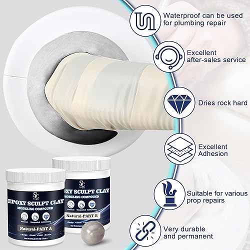 Miniatura 6 de Masilla epoxi para esculpir arcilla, 2 partes A y B para esculpir, modelado, construcción y reparación, 2 libras, natural