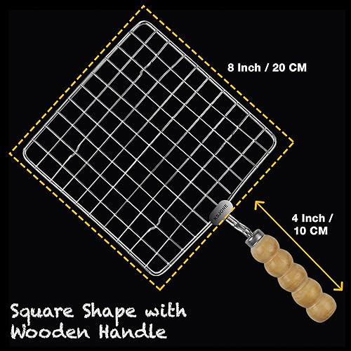 Miniatura 2 de Alambre multifuncional de acero inoxidable para enfriar y hornear barbacoa Rack cuadrado de alambre asador/Papad Jali/Roti Grill Forma cuadrada con