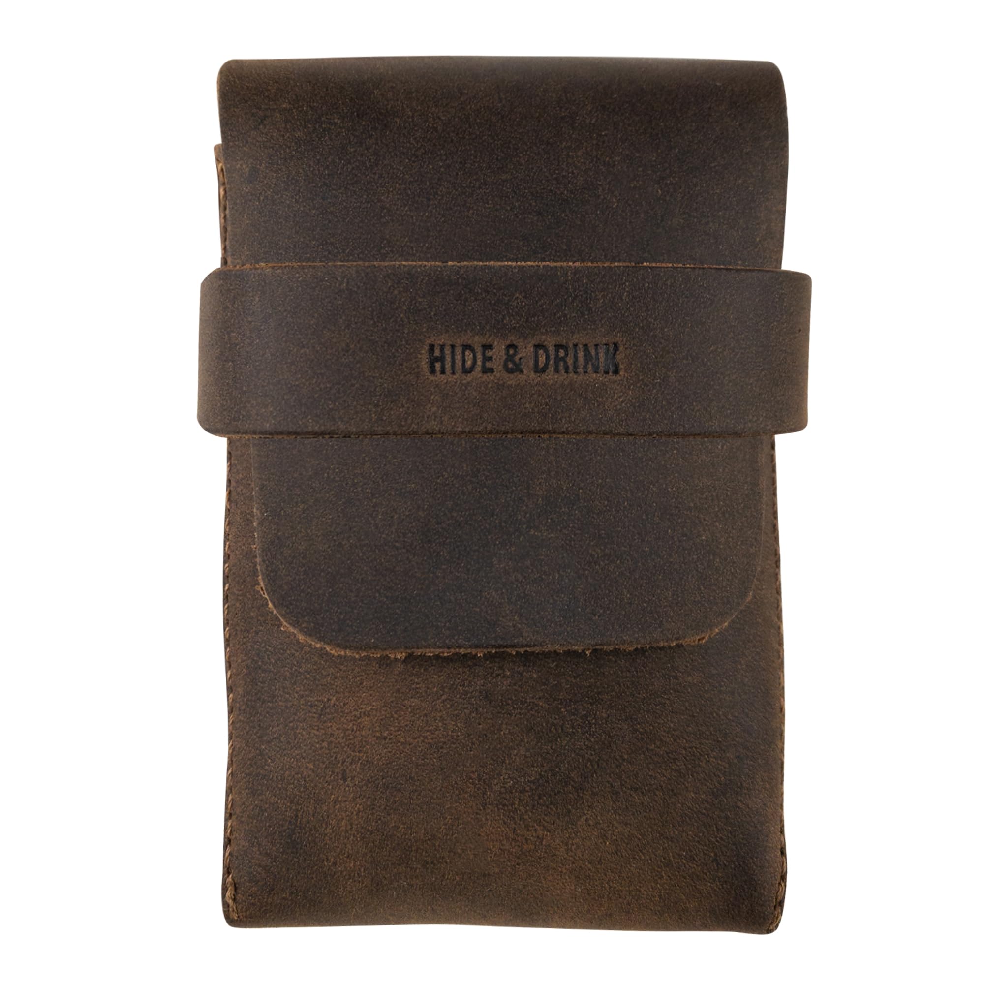 Classic Case for Playing Cards (Not Included) Secure Storage, Playing Deck Holder, Travel Accessory, Full Grain Leather, Handmade, Bourbon Brown