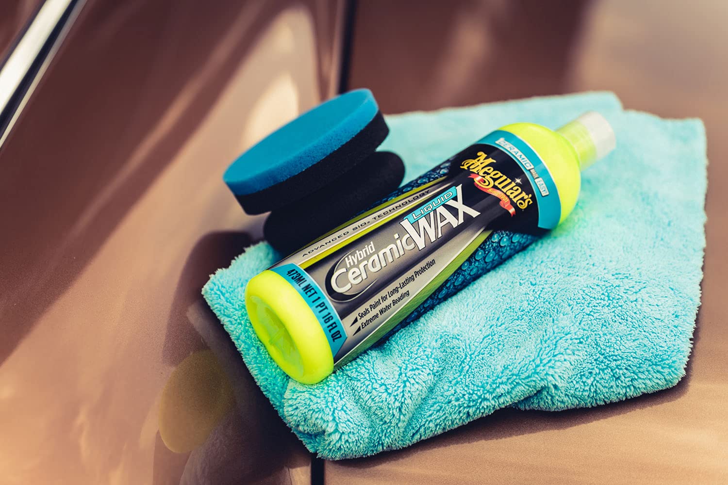detailmate Auto Pflegeset für die optimale Handwäsche mit Meguiars Hybrid Ceramic Wax Liquid (Ceramic Liquid Wax Set)