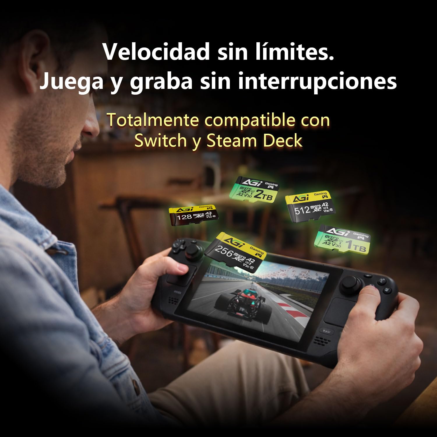 AGI TF138 2TB Tarjeta de Memoria microSDXC 180MBs UHS-I U3 V30 A2 | Almacenamiento y expansion para smartphones, tablets, camaras, dashcam, drone y consolas portatiles de juegos