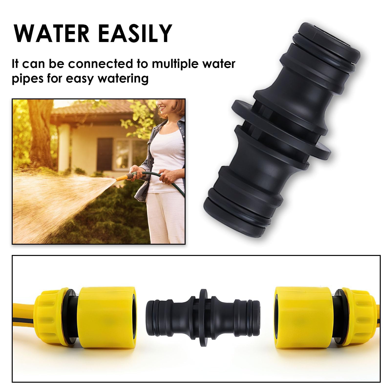 Attacco Rapido Acqua Raccordo Per Tubo Con Arresto Acqua Kynast, Misura 1/2 Pollice, In Plastica - Perfetto Per Giardino, Irrigazione Raccordi Per Tubi Irrigazione Auto - Foto 6