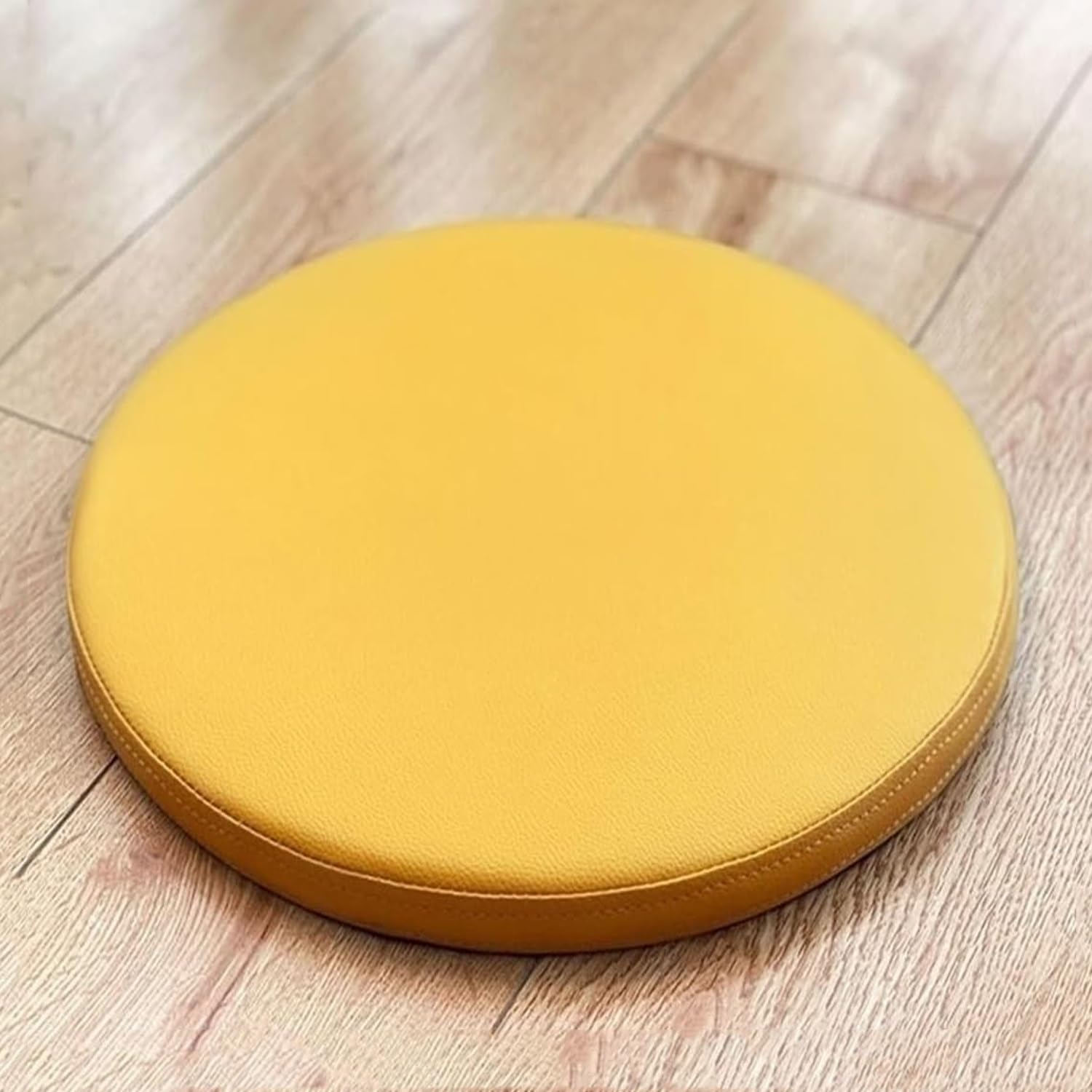 AYUOEODM Round Seat Cushions Waterproof/chair Pads Round Leathers Seat Pads Garden Outdoor Kitchen Dining Bistro Chairs Non-Slip,chair Cushions Memory Foam (Color : Yellow