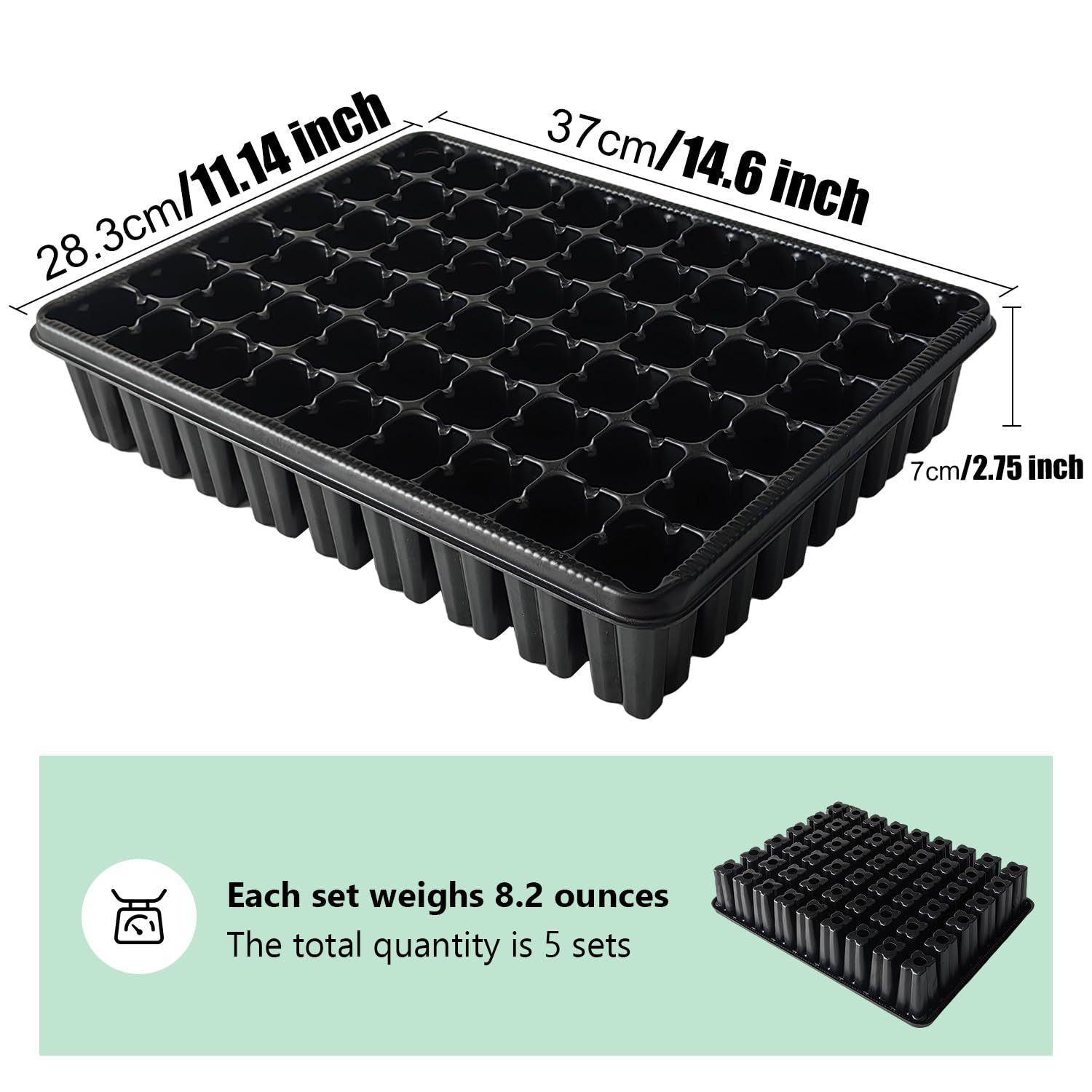 RooTrimmer 54 Cell Seed Starter Trays, 2.8 Deep Plug