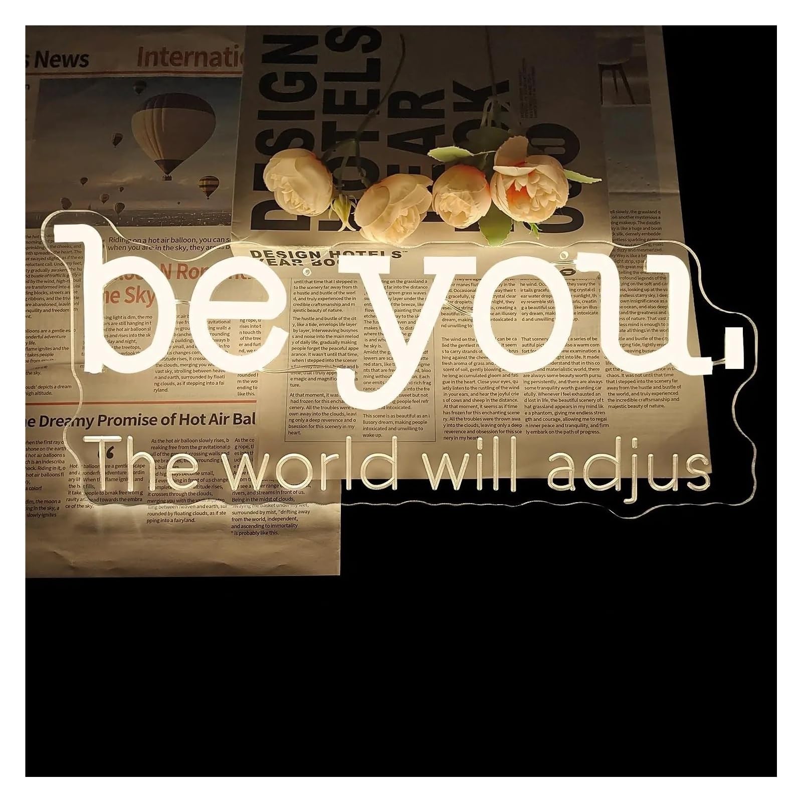 Luci al Neon Da Parete Insegna Al Neon A LED "Be You The World Will Adjust"