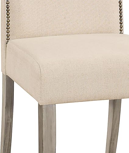 Miniatura 21 de Carolina Chair & Table Silla Parson con respaldo copetudo con ribete de clavos, marco de madera maciza con asiento y respaldo de espuma, sillas