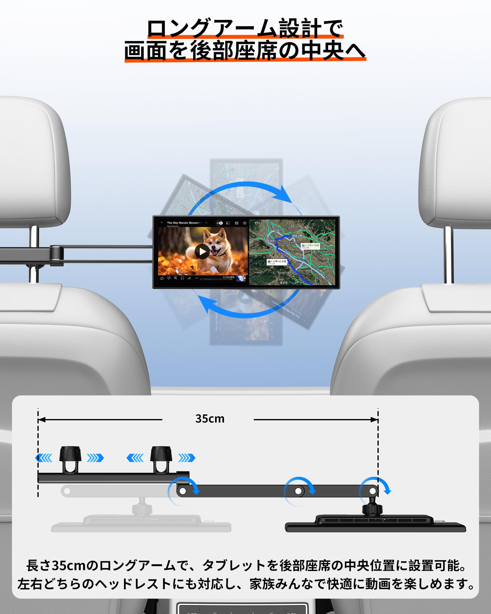 Amazon.co.jp: GetPairr ポータブルディスプレイオーディオ専用 後部