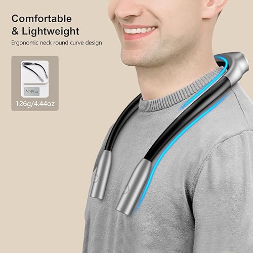 Miniatura 3 de Gritin Luz LED de lectura para cuello, luz de libro para leer en 3 colores, brillo regulable, brazos flexibles, más de 80 horas de funcionamiento,