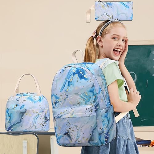 Miniatura 9 de BLUBOON - Mochila escolar para niñas y adolescentes con compartimento para laptop, lonchera y estuche para lápices,