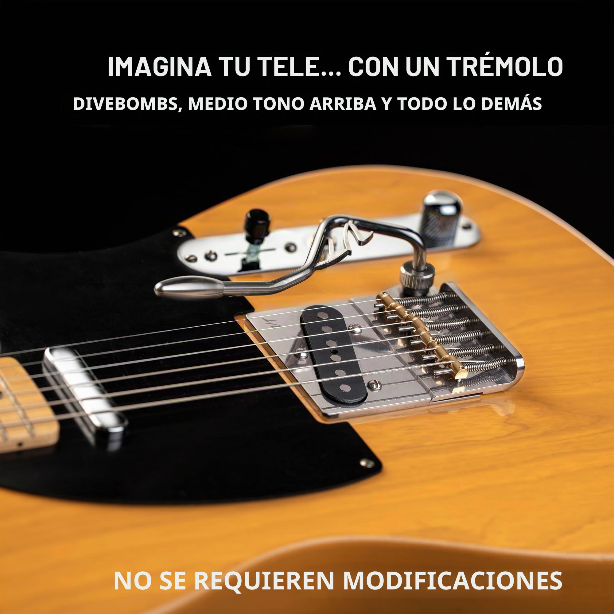 Vega-Trem VT2ND Teletrem Clásico Puente de Trémolo para Guitarra Telecaster Para Strat Sin Modificaciones Fácil Instalación