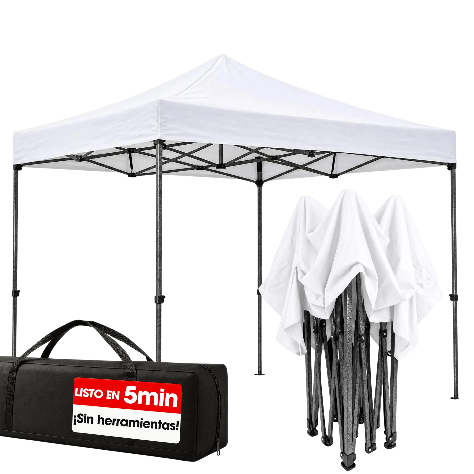 Carpa Plegable 3x2 m Pop up Basic Plus Blanco, cenador Plegable E...