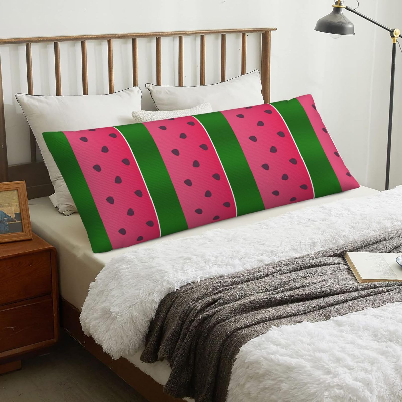 Watermelon Fruit Summer, Body Pillow Cover with Zipper,Long Body Pillowcase 20 x 60 in