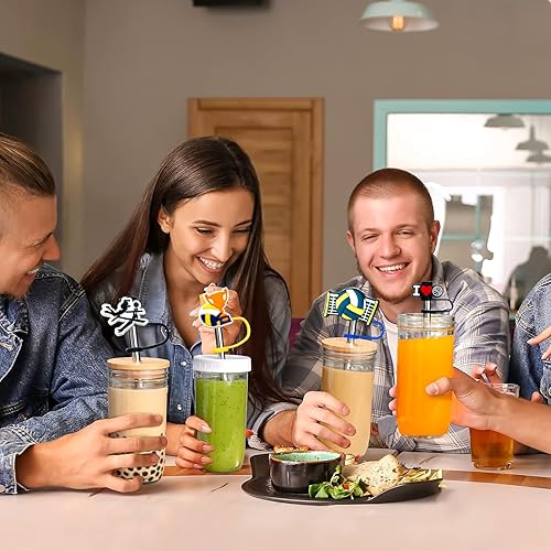 Miniatura 6 de 18 fundas para pajilla, fundas de silicona de 0.394 pulgadas, cubiertas para popotes para vasos, reutilizables, a prueba de polvo, para beber