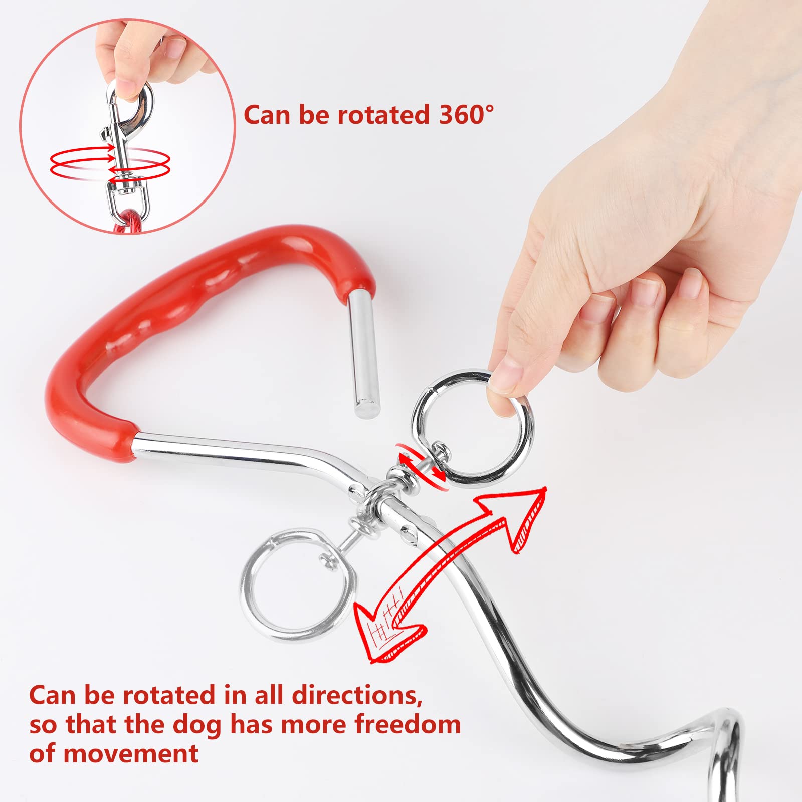 EFUTURETIME Picchetto a Spirale per Guinzaglio del Cane in Acciaio Inossidabile 9m, può Essere Ruotato di 360° Senza Incepparsi, Fascetta per Cani per Cortili, Campeggi, Parchi