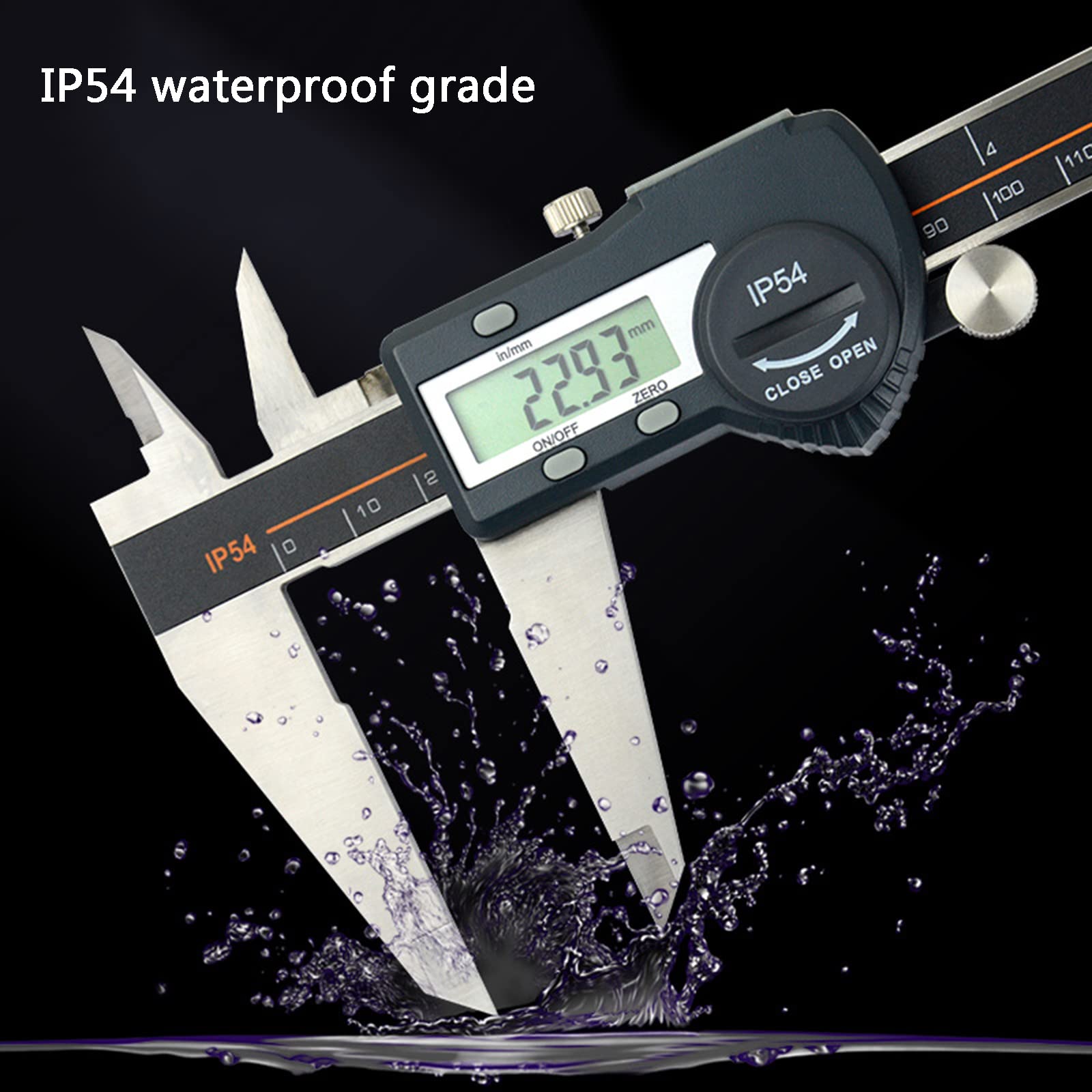 Calibrador Digital electrónico, calibrador Vernier de Acero Inoxidable con Pantalla LCD, Soporte en Pulgadas/MM/fracción, Herramienta de medición de calibrador con Regla micrométrica Micrómetro