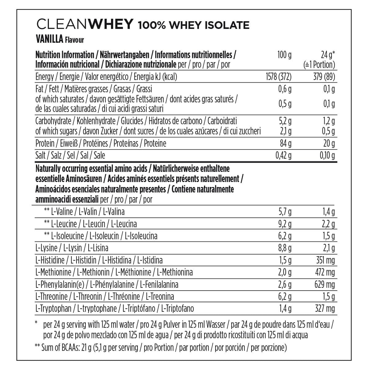 Powerbar Clean Whey 100% Whey Isolate (570g) Vaniglia - Proteine - Proteine isolate del siero di latte