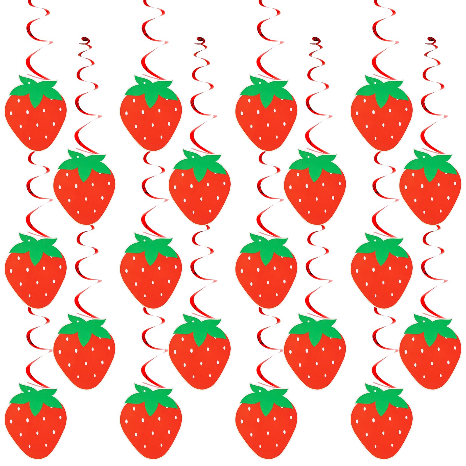 40 Decorazioni A Tema Fragola – Striscioni Spirale E Carte Per Feste Baby Shower E Compleanni