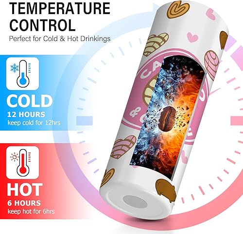 Miniatura 2 de ATHAND Cafecito Y Chisme - Vaso de regalo para mujeres, mamá, hija, compañera de trabajo, mejor amiga, vaso delgado de 20 onzas con tapa, taza de