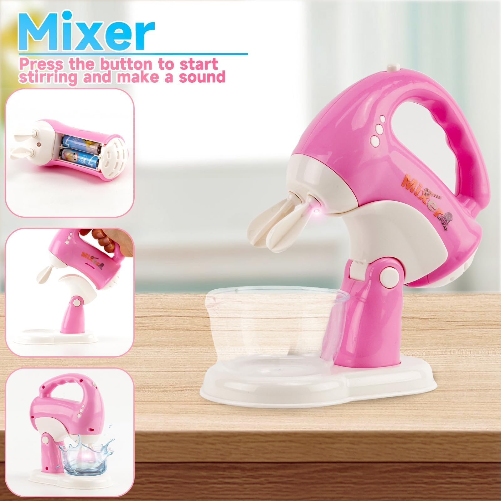 Juguetes de Cocina para Niños,con Tostadora Cafetera Batidora Exprimidor,Incluye Luces y Música,Juego de Desayuno Juguete para Juegos de rol,Apto para Niños y Niñas a Partir de 3 Años