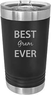 Best Gram Ever Polar Camel 16 oz Stainless Steel Vacuum Insulated Laser Engraved Black Double-Walled Pint Tumbler Coffee Mug with Lid