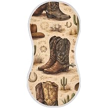 Muslin Burp Cloth for Baby 1PC Cowboy Boots Western Desert Super Absorbent Burping Cloths, Bibs for Newborn Boys Girls