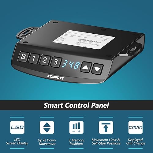 Miniatura 5 de Tangkula Escritorio eléctrico de pie de doble motor, 48 x 30 pulgadas de altura ajustable, estación de trabajo para computadora con controlador de