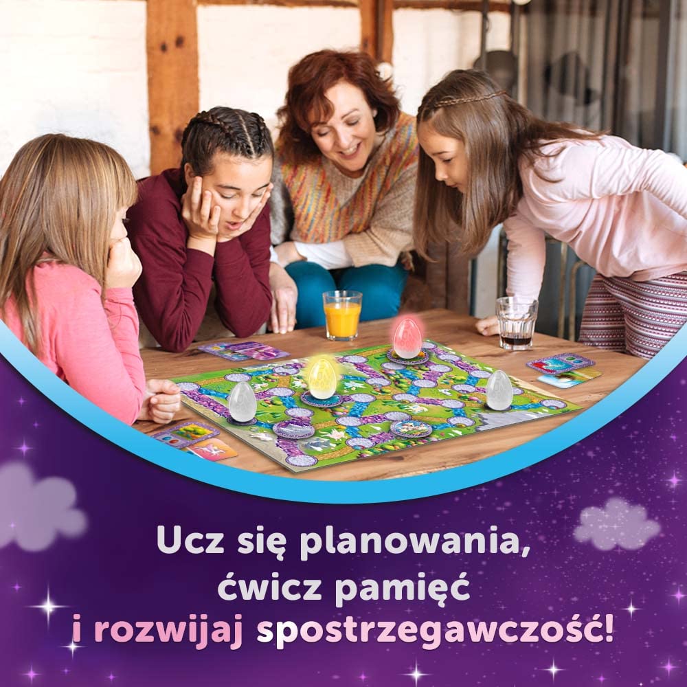 Trefl - Magajaja Unicorns - Rodzinna Gra Planszowa, Świecące Elektroniczne Jaja i Magnetyczne Żetony, Baśniowy Świat Jednorożców, Nowatorska Gra dla Dorosłych i Dzieci od 6 lat