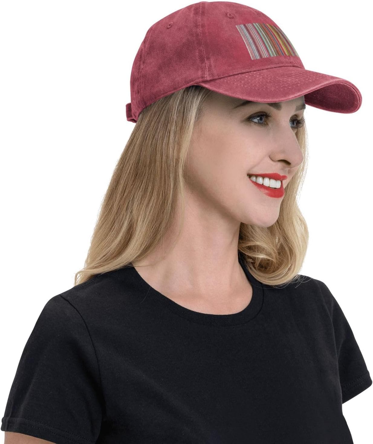 Colorful Stripes Print Fashion Cowboy Hat Baseball Cap Personalized Denim Cap for Unisex Men Women
