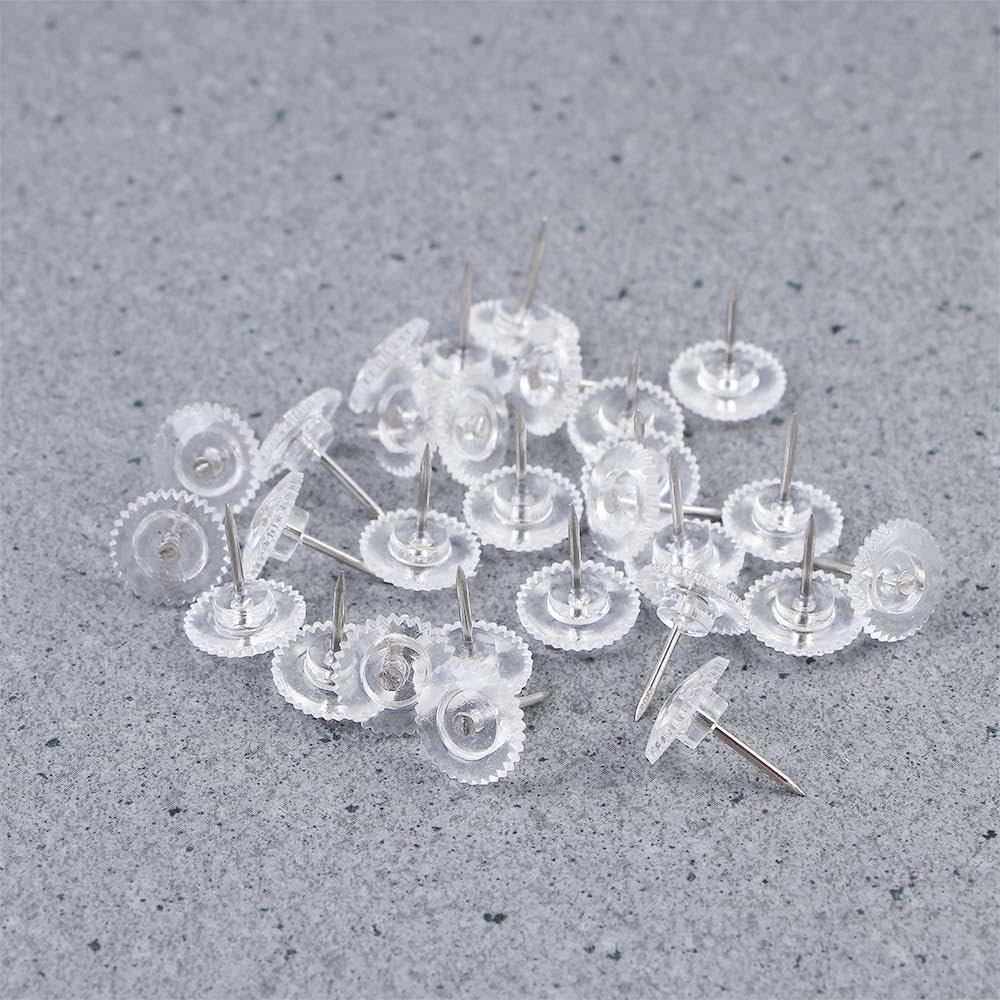 Gear-Like Pushpins Photo Wall 100 Pcs Thumb Tacks Pushpin Home School Supplies Multi-purpsoe Decorative Map Markers Drawing Pins(Transparent)