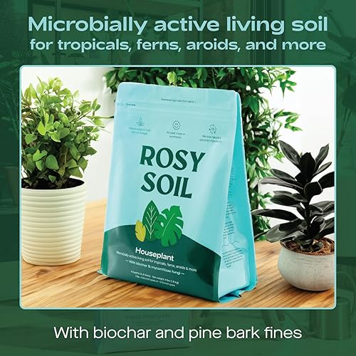 Miniatura 3 de Rosy Soil Mezcla de tierra para macetas de interior para plantas de interior, tierra de jardín para plantas de interior, enriquecida con biochar que