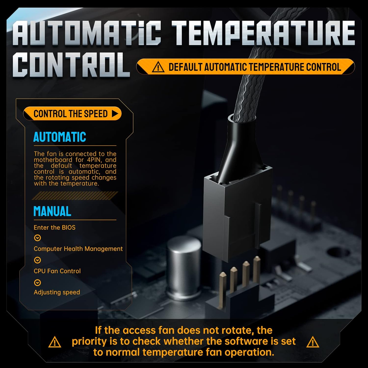 AsiaHorse 140mm Argb Pwm Fan,Triple Computer Case Fan with Advanced Hydraulic Bearing for Silent Operation Standard 140 mm Case Fan with 3 Pin Interface(3pack Black)