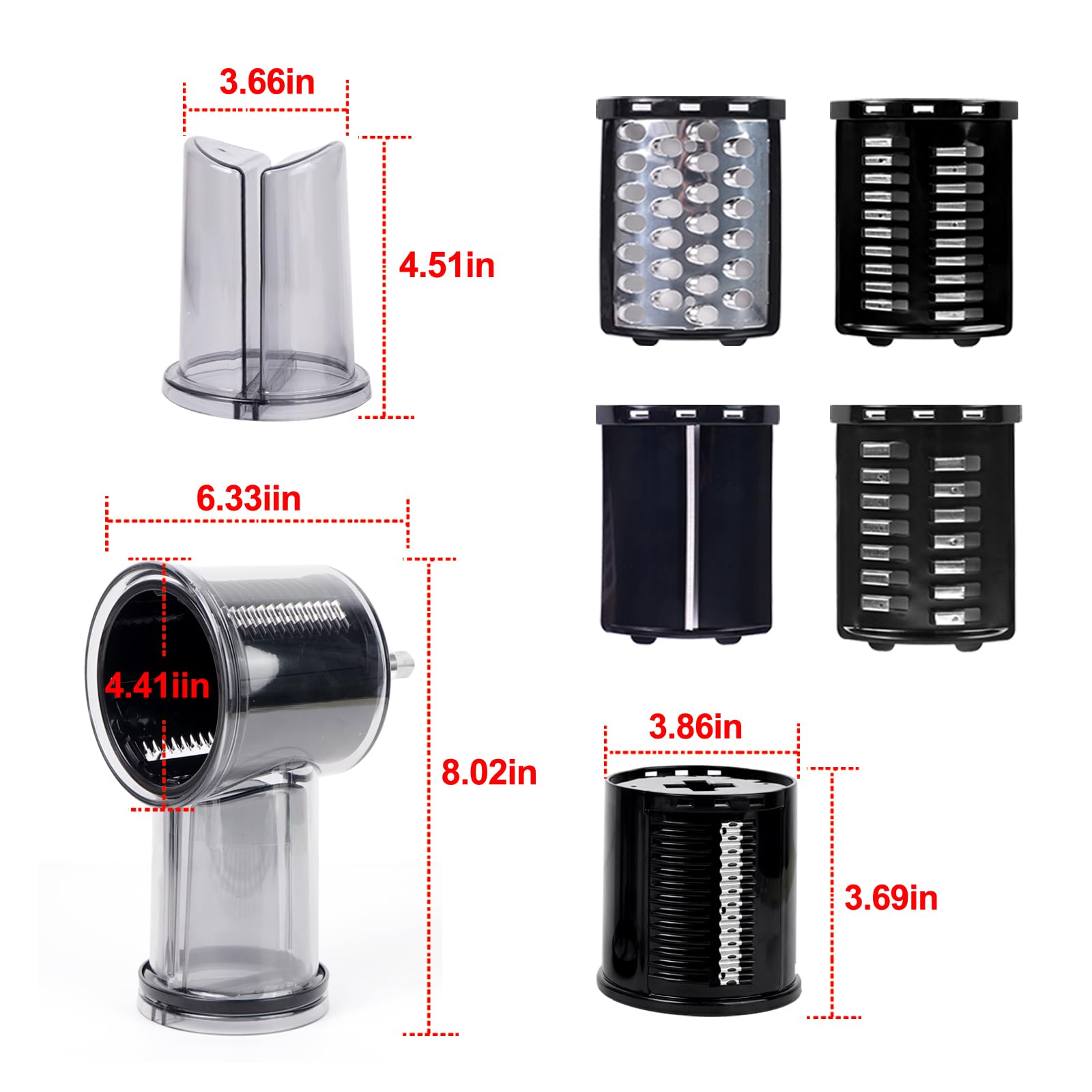 Przystawka do krajalnicy/rozdrabniacza do miksera stojącego Kitchen Aid z 5 ostrzami, nasadka do tarki do sera, kompatybilna z akcesoriami do miksera Kitchen Aid