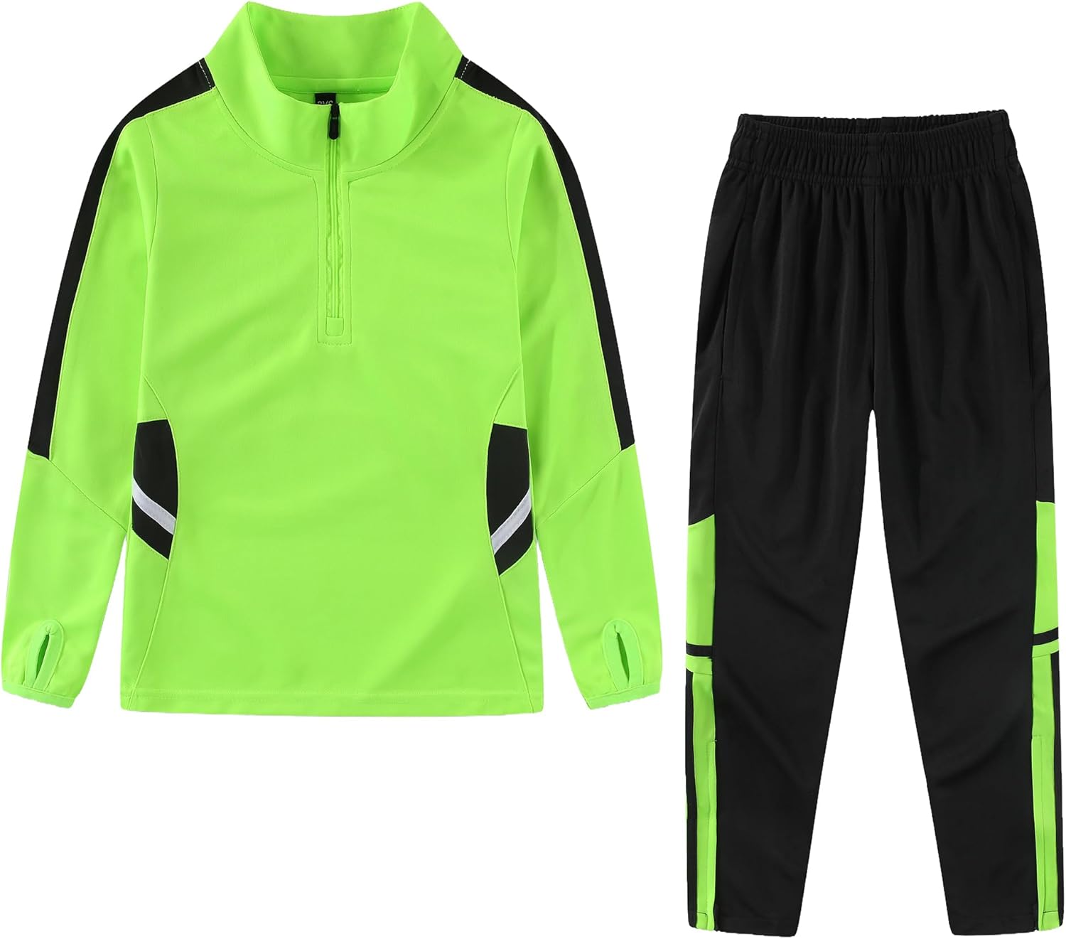 M2C Boys Color-Block 2 Piece Tracksuit 1/4 Zip Training Jacket and Pants