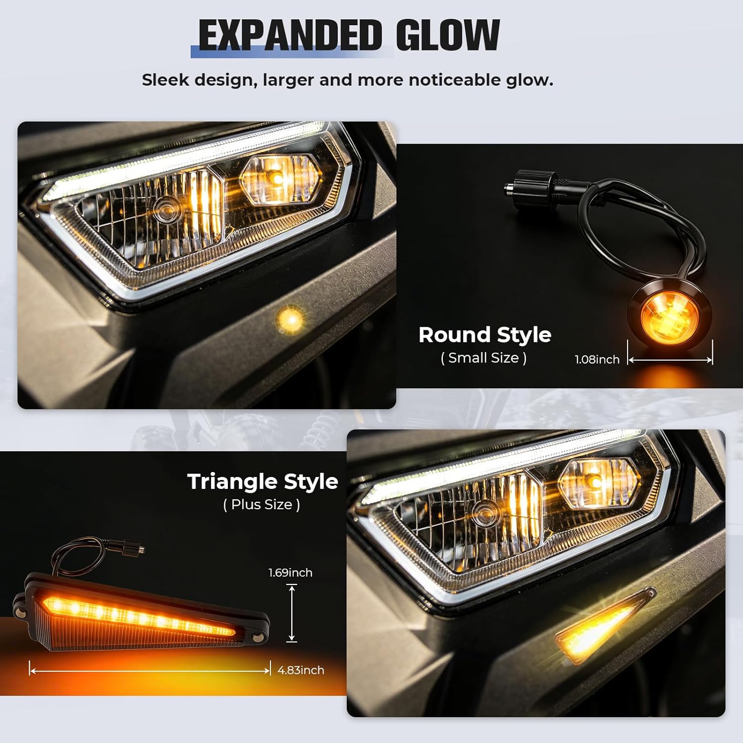 for UTV Turn Signal Kit with 110D Horn Rocker Switch Wiring Harness and Hazard Light Pre-Wired Plug and Play Street Legal Kit Compatible with Polaris Can-Am Kawasaki Arctic Cat Golf Cart