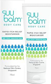 Suu Balm - Itch Relief Cream, Menthol & Ceramide Body Moisturiser - Itch Relief in 5 Minutes - Psoriasis, Dry, Sensitive Skin, Eczema Treatment (75ml))