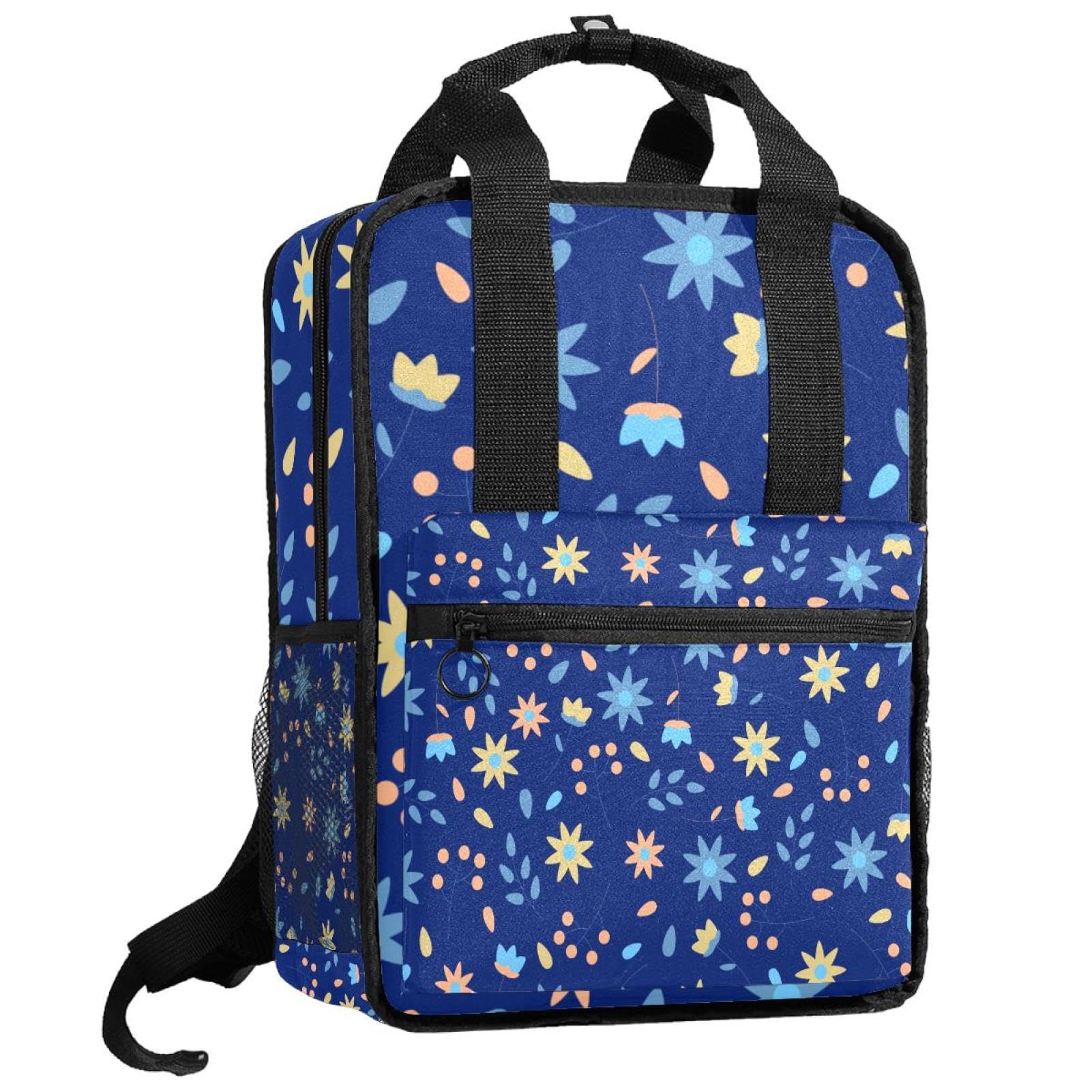 Sac à dos garçons motif fleurs feuilles multicolore ajustable - 8