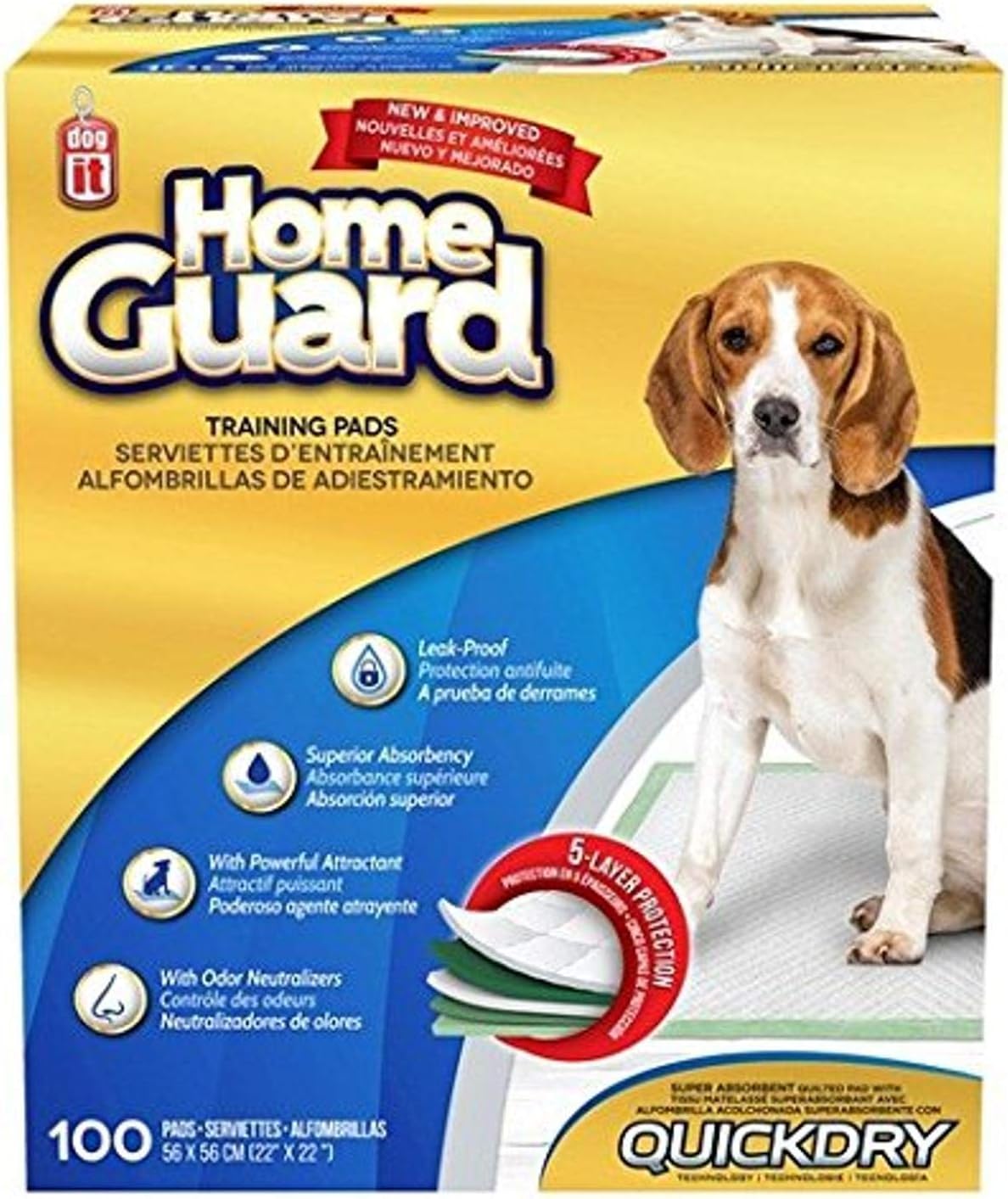 Dogit Training Pads for Dogs, Super Absorbent Quilted Puppy Pad with QuickDry Technology, Medium, 30 pack