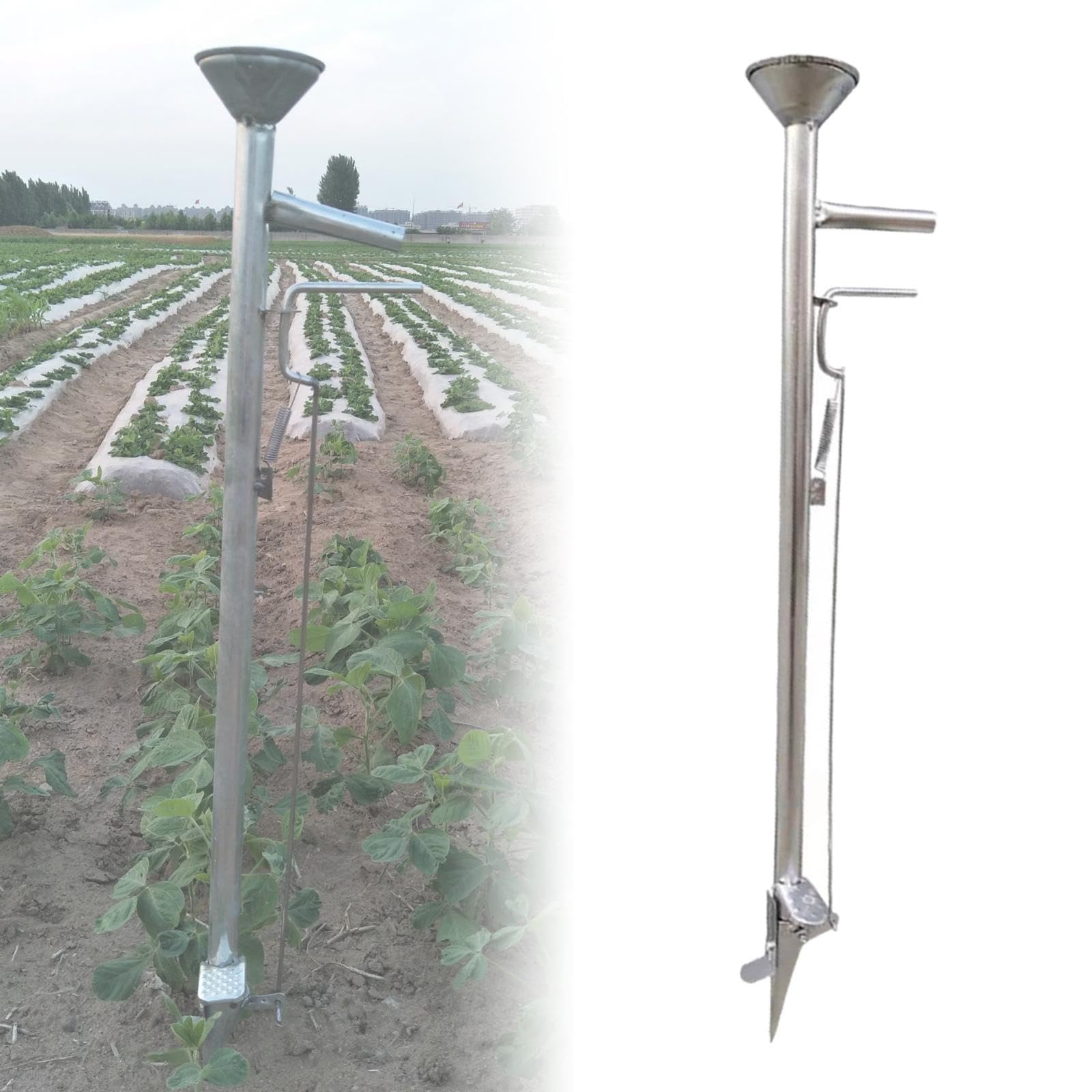 Sembradora de Jardín, Sembradora de Hortalizas, Fácil de Usar, Práctica Herramienta de Jardinería Manual, para Maíz, Frijoles, Algodón Y Ca, Longitud 93cm
