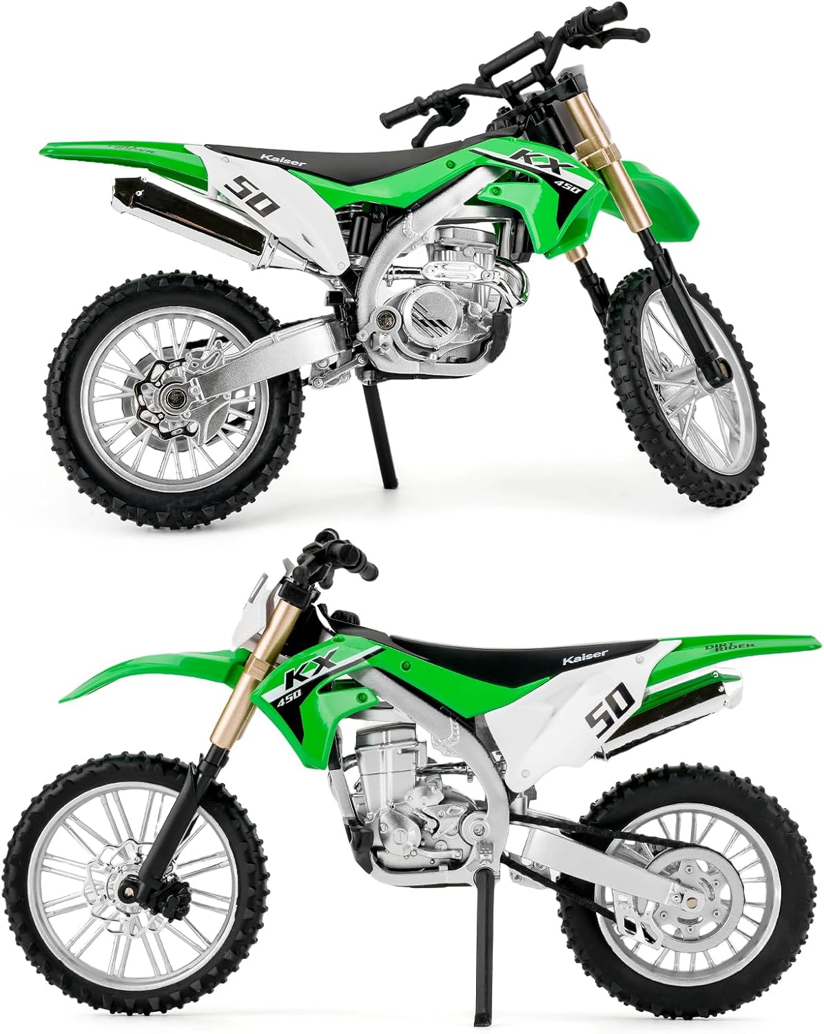 WAKAKAC Toy Car Compatible for 1:12 Kawasaki KX450 Racing Motorcycle Model Car, Collectible Diecast Gift Toy for Kids Boys Girls and Adults, Gift Green.