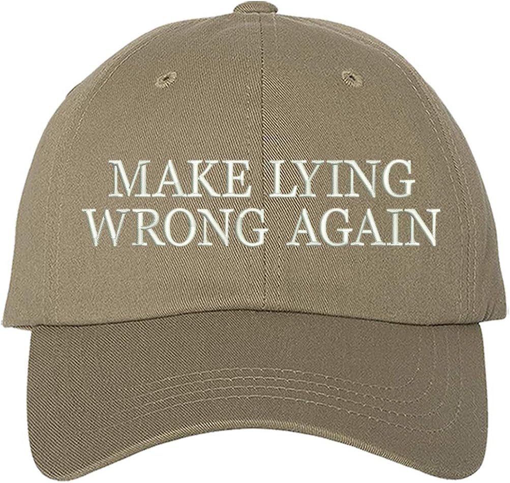 Make Lying Wrong Again Embroidered Unisex Baseball Hat - Never Trump Hat