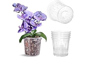 TRUEDAYS Orchid Pot 5 Inch Clear Plastic Plant Pots for Indoor Outdoor Plants