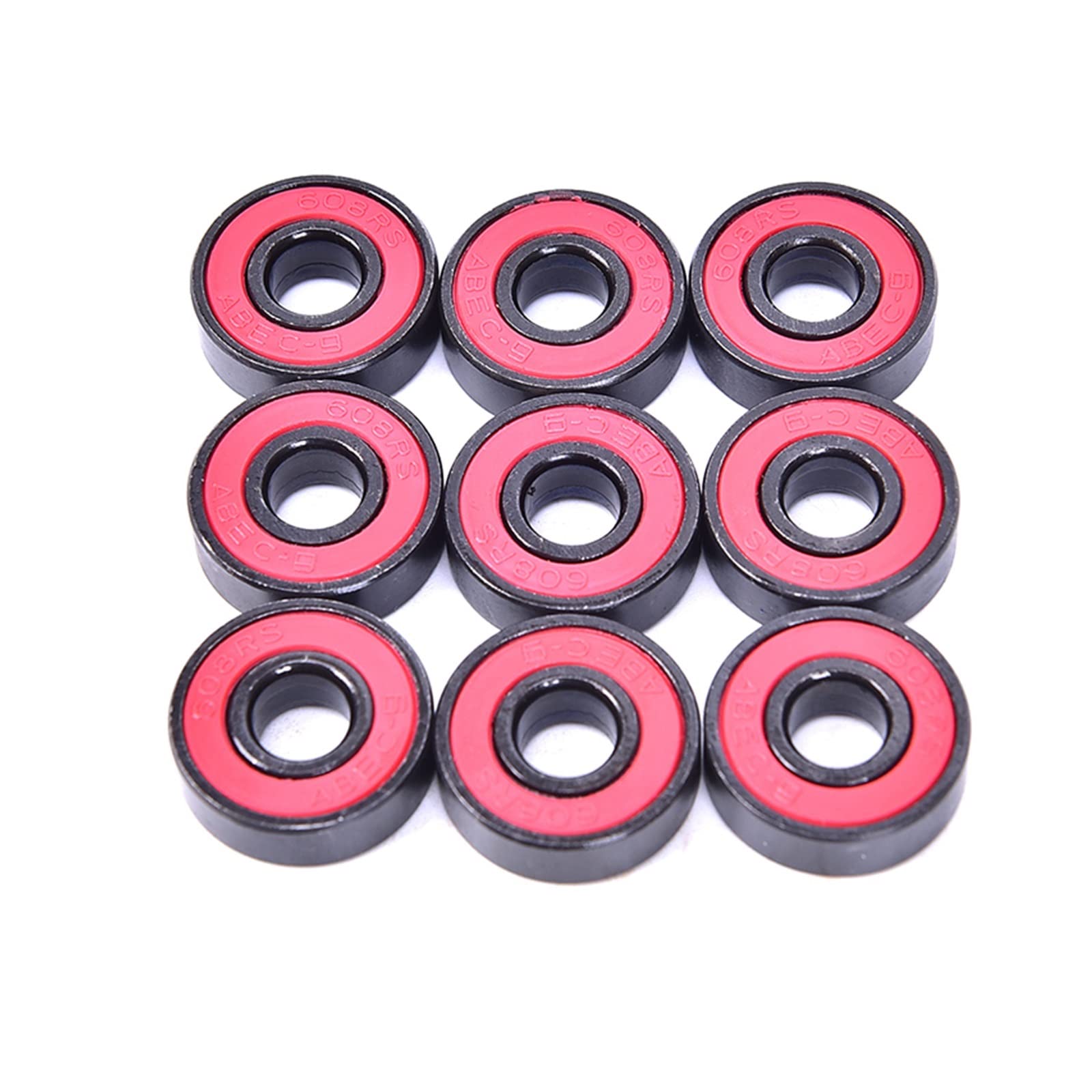 Kugellager, 608RS 608-2RS Lager Rillenstahl abgedichtete Kugellager 10 Stück/Set(Red)